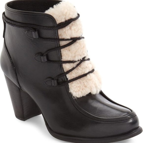 UGG Shoes - UGG Women Shearling Fur Black Boot